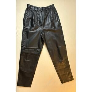Vintage Robinson’s Black Leather Trousers 
Size 8